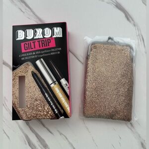 Buxom Gold Makeup Bag – Limited Edition Cosmetic Pouch (NO MAKE-UP, New in Box)